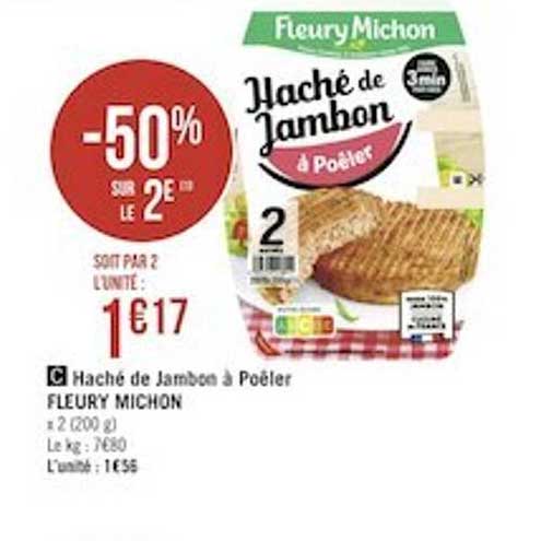 haché de jambon à poêler fleury michon