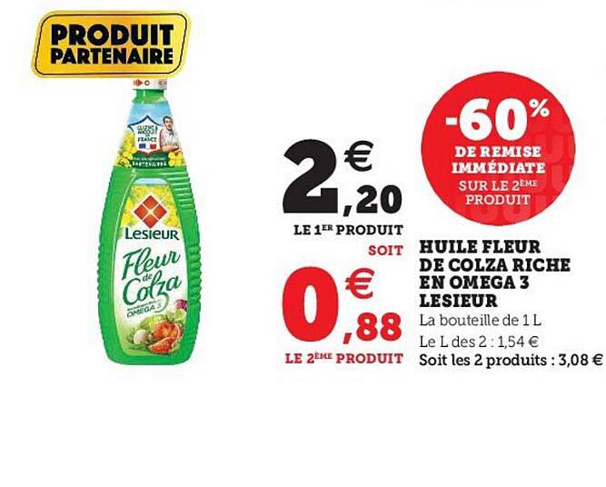 huile fleur de colza riche en omega 3 lesieur