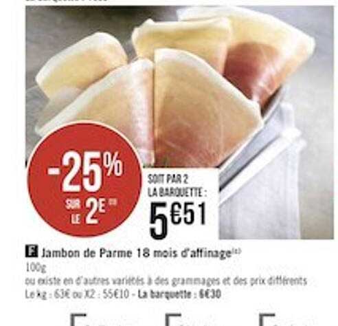 jambon de parme 18 mois d'affinage