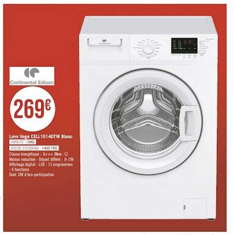 Lave Linge Cell 101 40tw Blanc Continental Edison