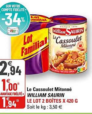 le cassoulet mitonné william saurin