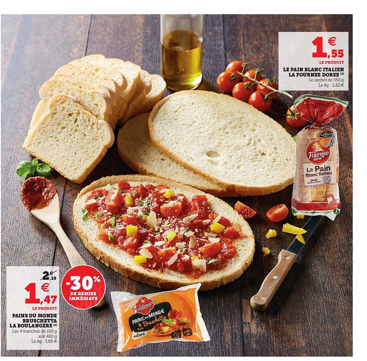 le pain blanc italien la fourmée dorée, pains du monde bruschetta la boulangère