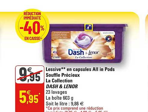 lessive en capsules all in pods souffle précieux la collection dash & lenor