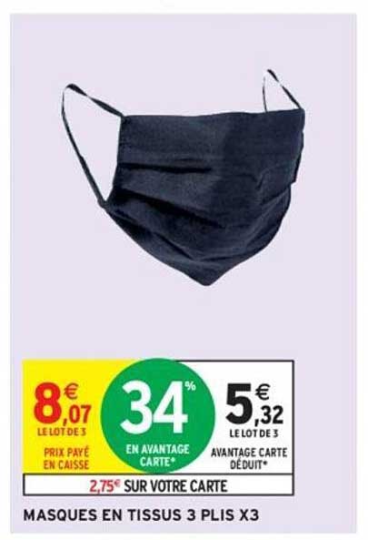 Masques En Tissus 3 Plis X3