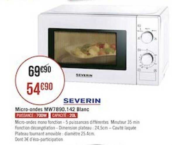 micro-ondes mw7890. 142 blanc severin