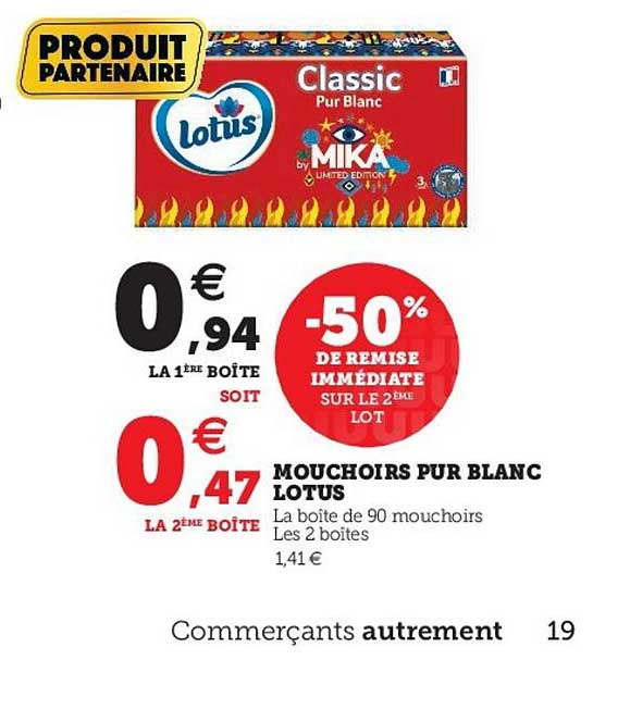 Mouchoirs Pur Blanc Lotus