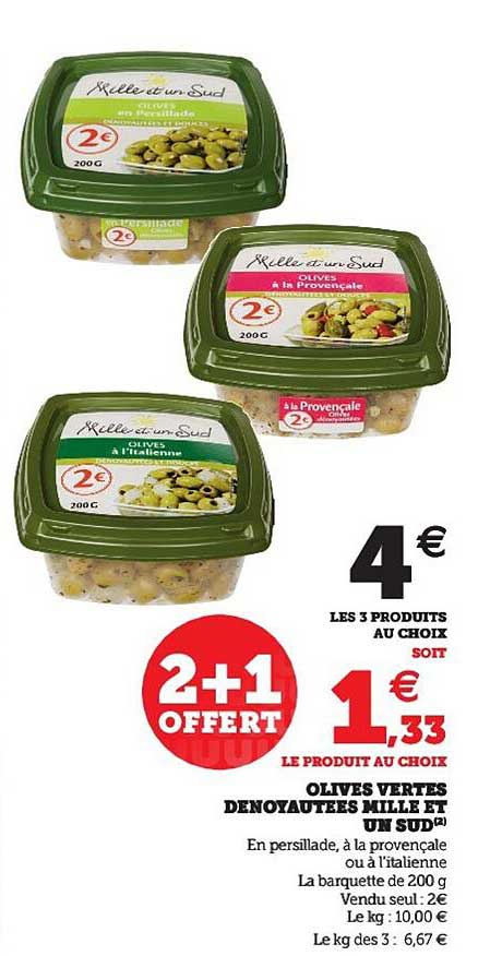 olives vertes dénoyautées mille et un sud