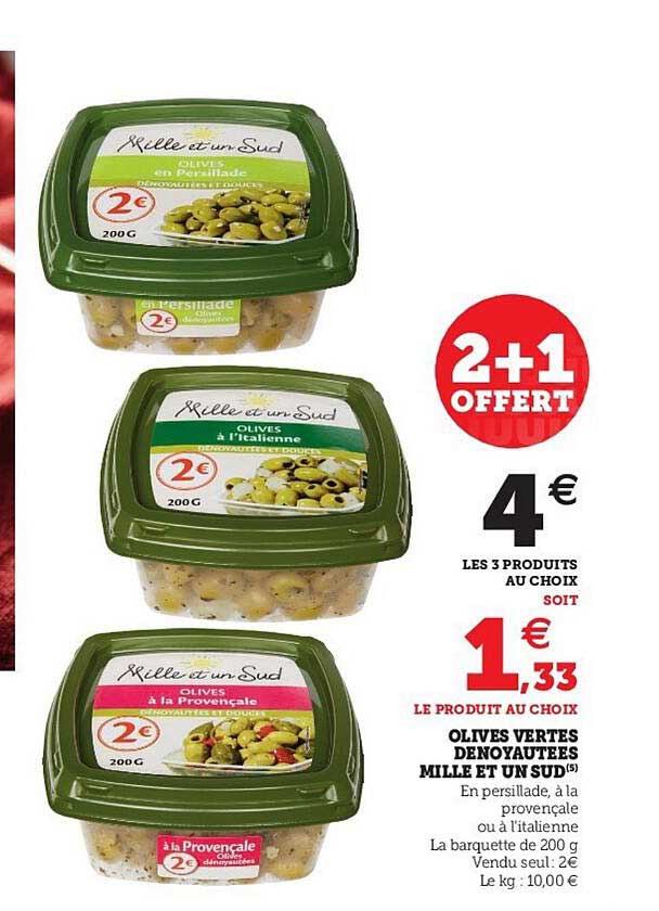 olives vertes dénoyautées mille et un sud