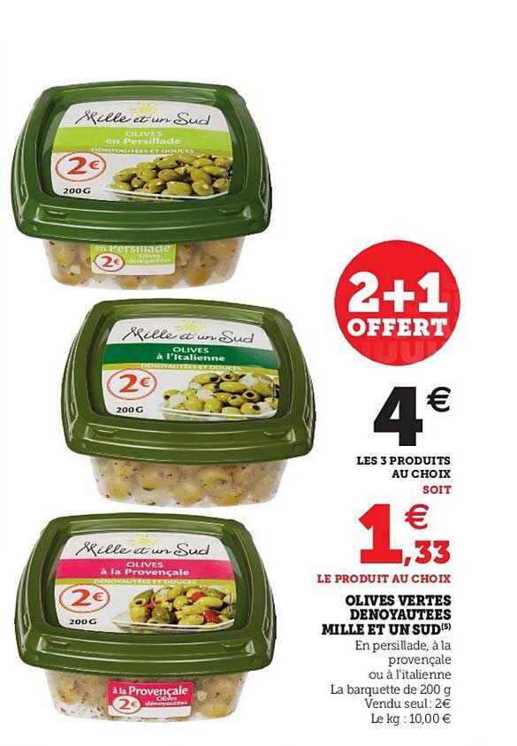 olives vertes dénoyautées mille et un sud