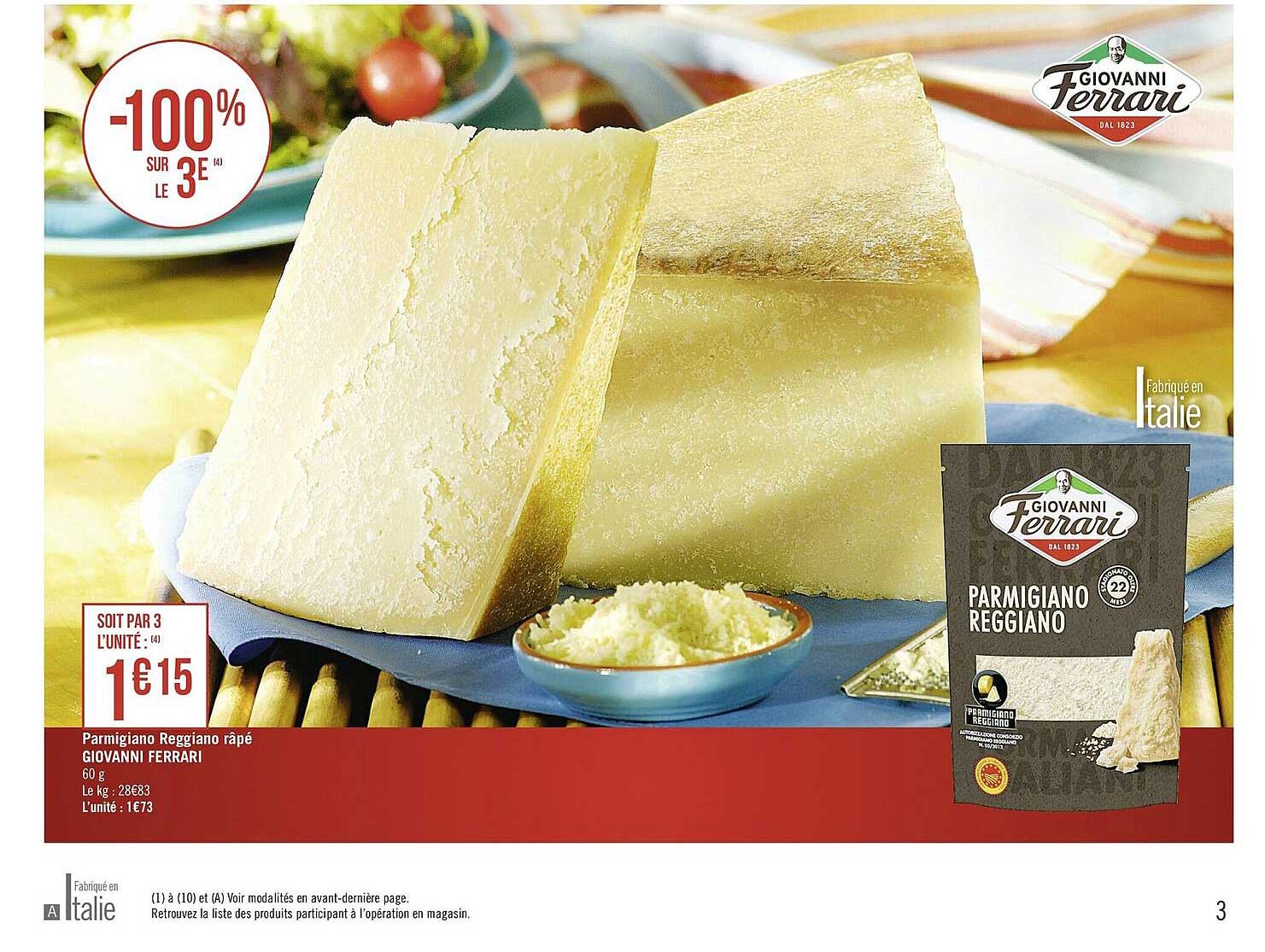 parmigiano reggiano râpé giovanni ferrari