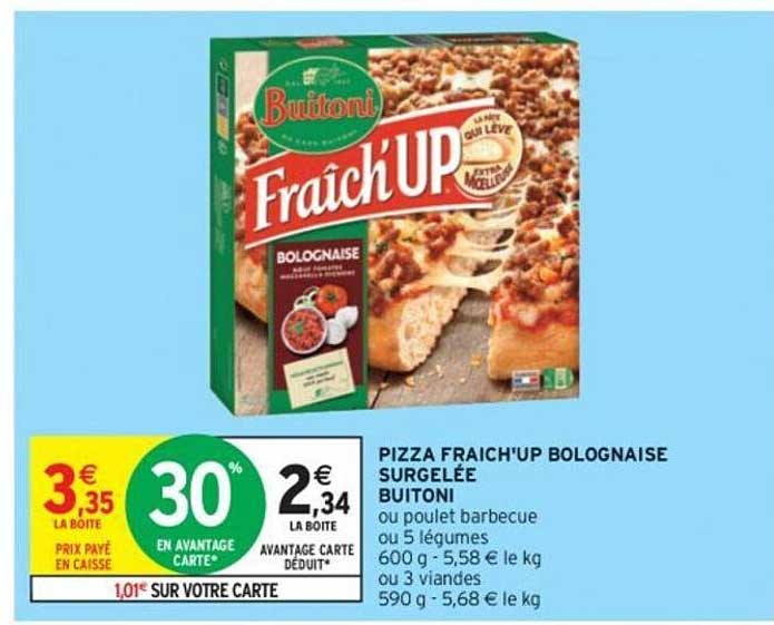 Pizza Fraîch'up Bolognaise Surgelée Buitoni