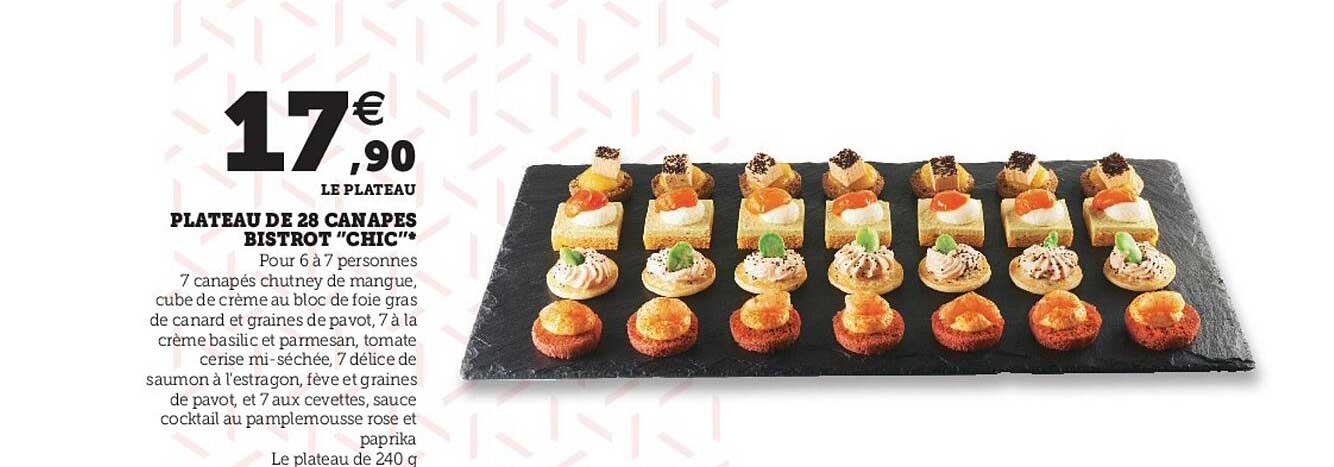 Plateau De 28 Canapés Bistrot "chic"