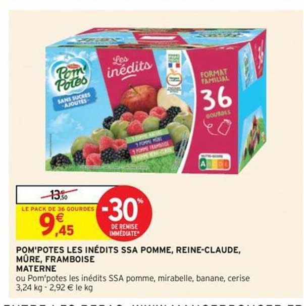 Pom'potes Les Inédits Ssa Pomme, Reine-claude, Mûre, Framboise Materne