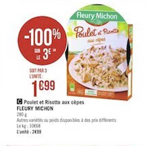 poulet et rosotto aux cèpes fleury michon