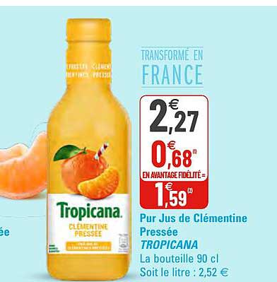 pur jus de clémentine pressée tropicana