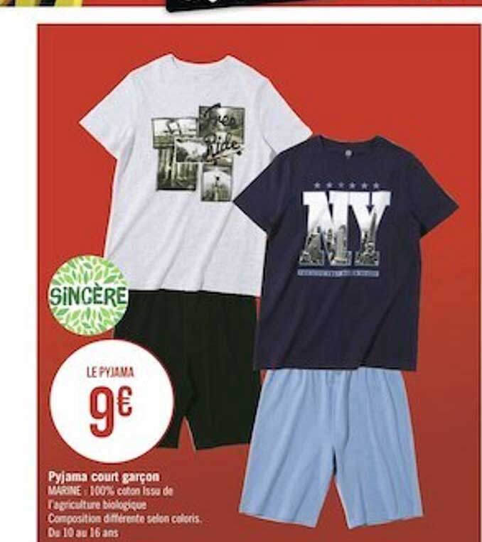 pyjama court garçon sincère