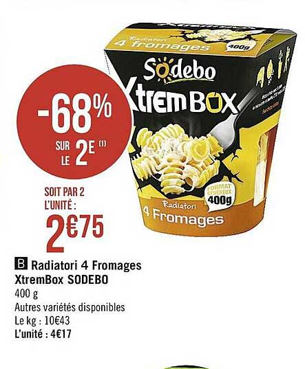 radiatori 4 fromages xtrembox sodebo
