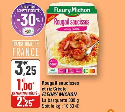 rougail saucisses et riz créole fleury michon