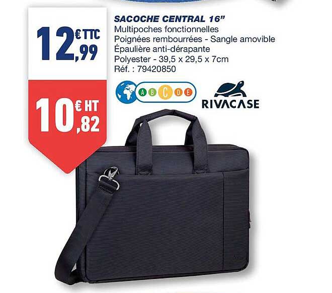 sacoche central 16" rivacase