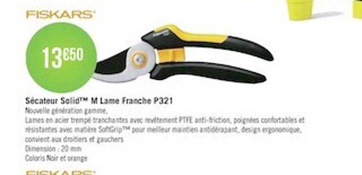 sécateur solid m lame franche p321 fiskars
