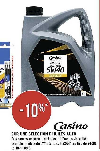 sélection d'huiles auto