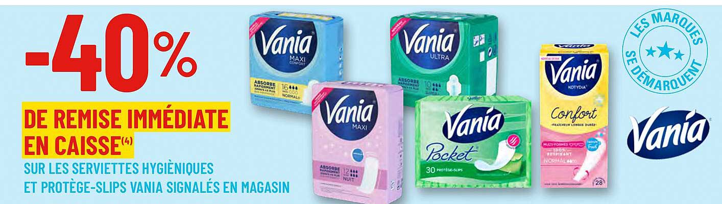 serviettes hygiéniques et protège-slips vania