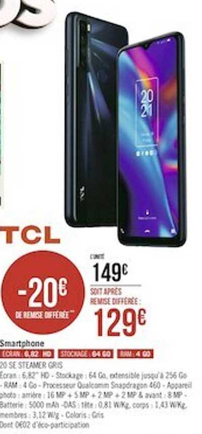 Smartphone 20 Se Steamer Gris Tcl