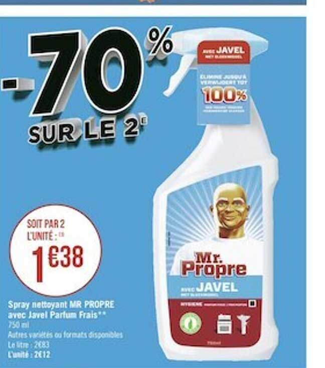 spray nettoyant mr propre avec javel parfum frais