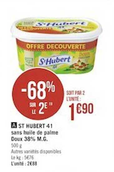 st hubert 41 sans huile de palme doux 38% m.g.