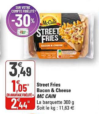 street fries bacon & cheese mc cain