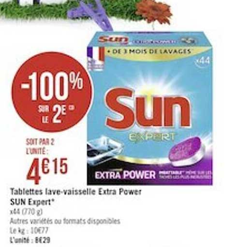 tablettes lave-vaisselle extra power sun expert