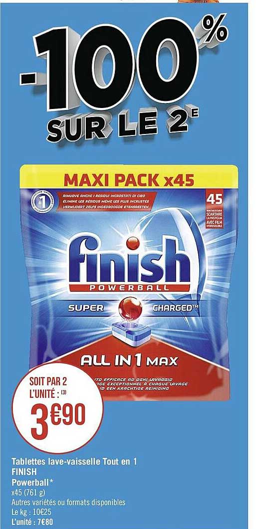 tablettes lave-vaisselle tout en 1 finish
