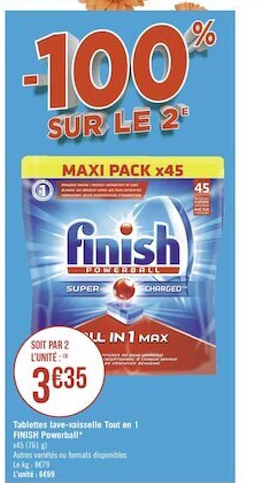 tablettes lave-vaisselle tout en 1 finish powerball