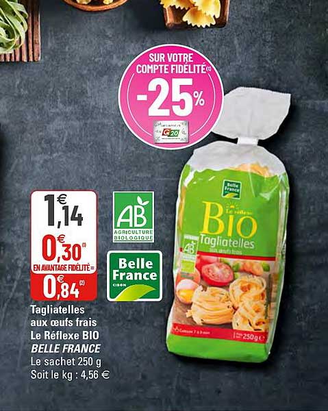 tagliatelles aux oeufs frais le réflexe bio belle france
