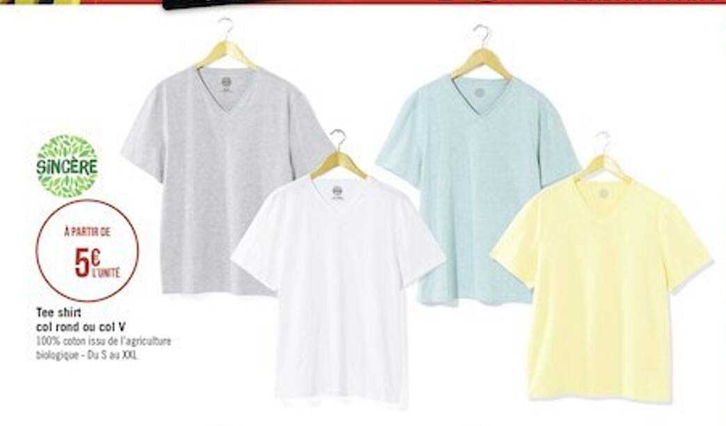 tee shirt col rond ou col v sincère