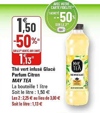 thé vert infusé glacé parfum citron may tea