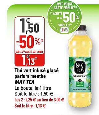 thé vert infusé glacé parfum menthe may tea