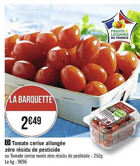 tomate cerise allongée zéro résidu de pesticide