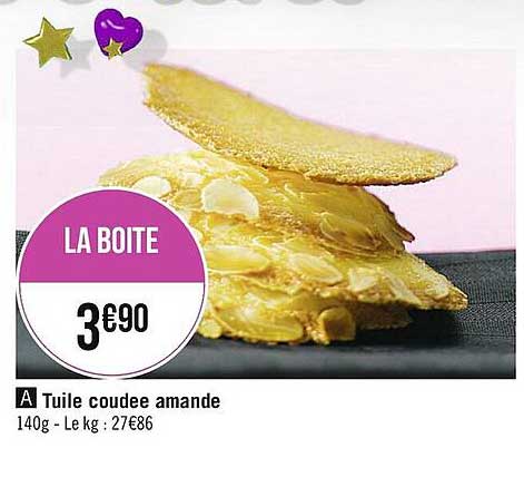 tuile coudée amande