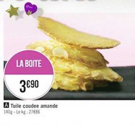 tuile coudée amande