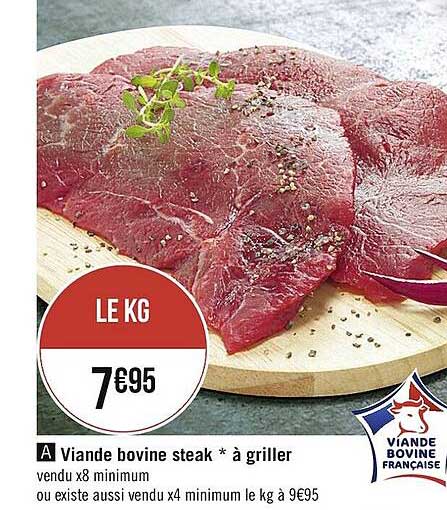 Viande Bovine Steak à Griller