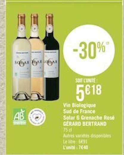 vin biologique sud de france gérard bertrand