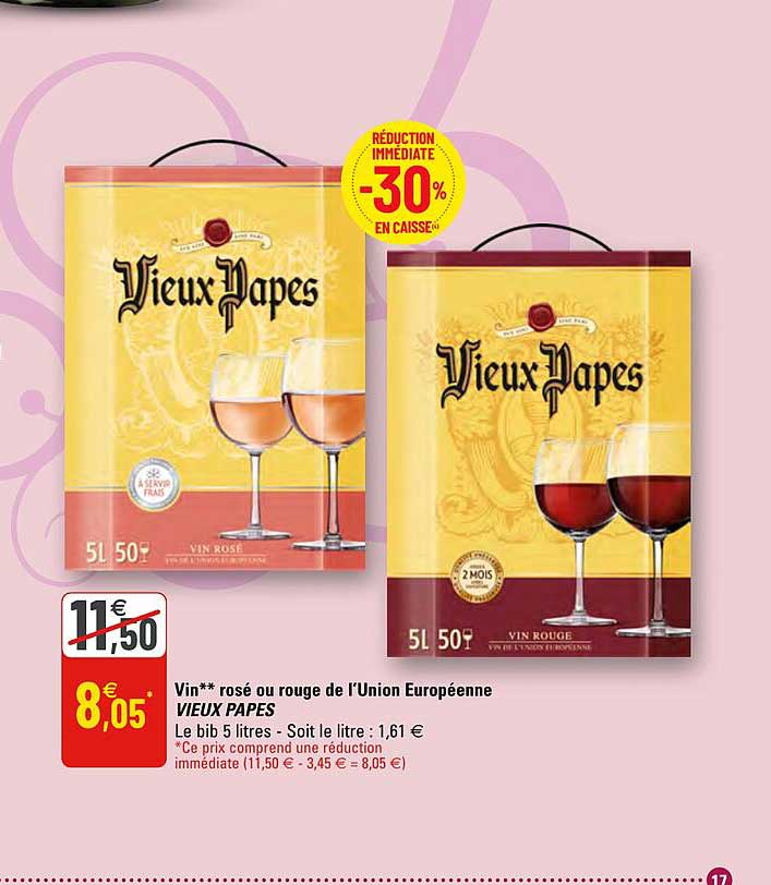 Vin Rosé Ou Rouge De L'union Européenne Vieux Papes