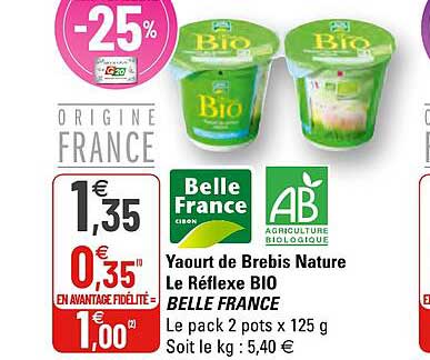 yaourt de brebis nature le réflexe bio belle france