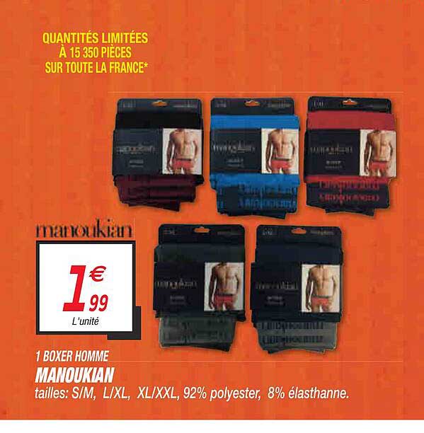 1 boxer homme manoukian