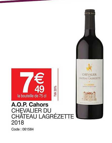 a.o.p. cahors chevalier du château lagrézette 2018