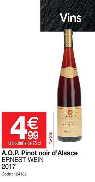 a.o.p. pinot noir d'alsace ernest wein 2017