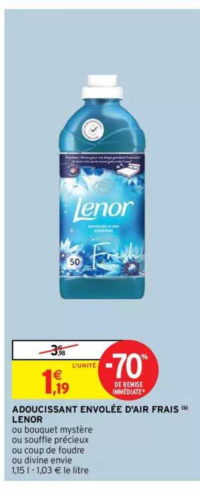 adoucissant envolée d'air frais lenor