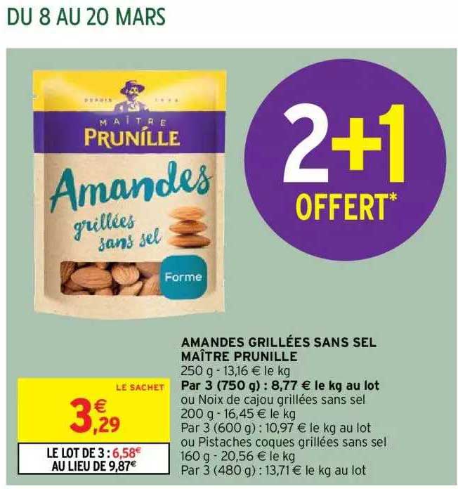 amandes grillées sans sel maître prunille