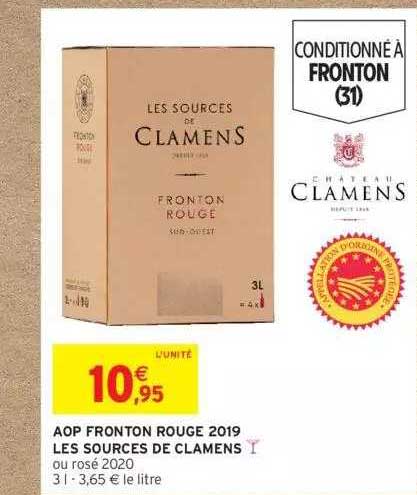 aop fronton rouge 2019 les sources de clamens